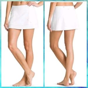 Athleta White Tennis Skirt Skort Back Zip Pocket